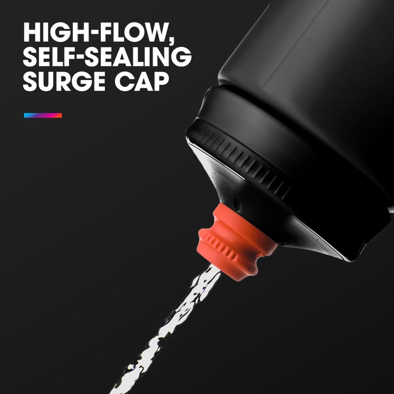 هيدراباك | زجاجة بولار - زجاجة مياه خفيفة الوزن للدراجة من بريكواي سيرج - عبوة من قطعتين - زجاجة ضغط عالية التدفق لركوب الدراجات والرياضة (برتقالية، 600 مل / 20 أونصة) - Image 4